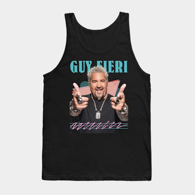 Retro Vintage Guy Fieri Fan Art Design Tank Top by Nandin Putri